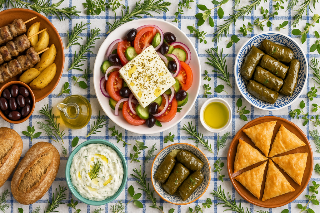 What foods are traditionally eaten in Greece